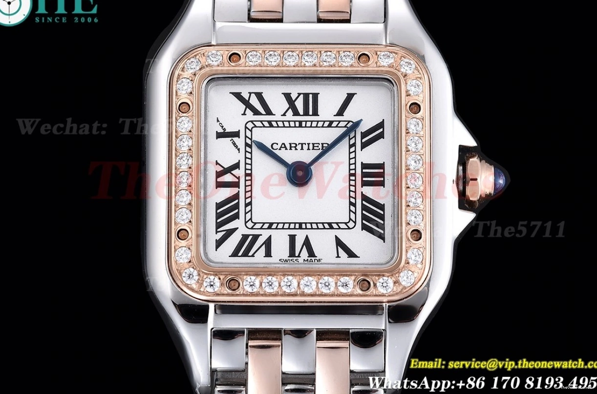 Secrete Ladies RG Dia 8848F Swiss White Panthere 22mm SS De Qtz Dial 0517